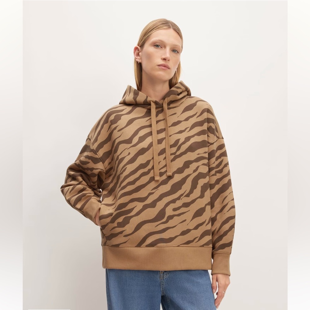 Everlane ReTrack Hoodie Sweatshirt retrace Tiger stripe striped animal XL POCKET